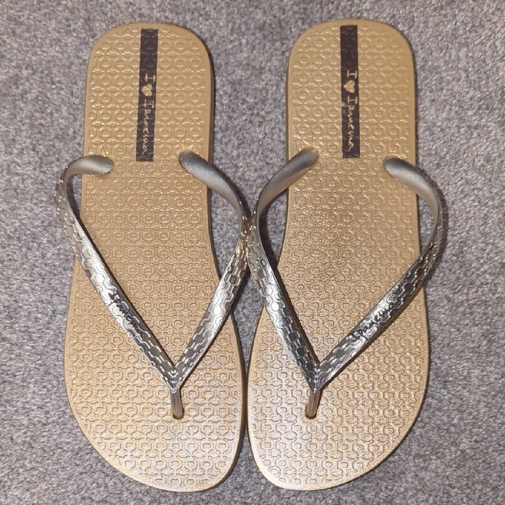 Stylish Gold Flip-Flops